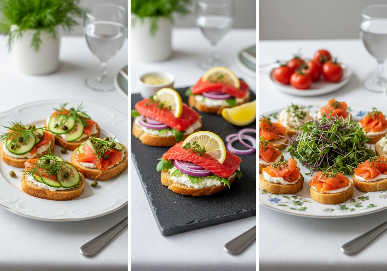 Ідеї гарної подачі бутербродів з червоною рибою