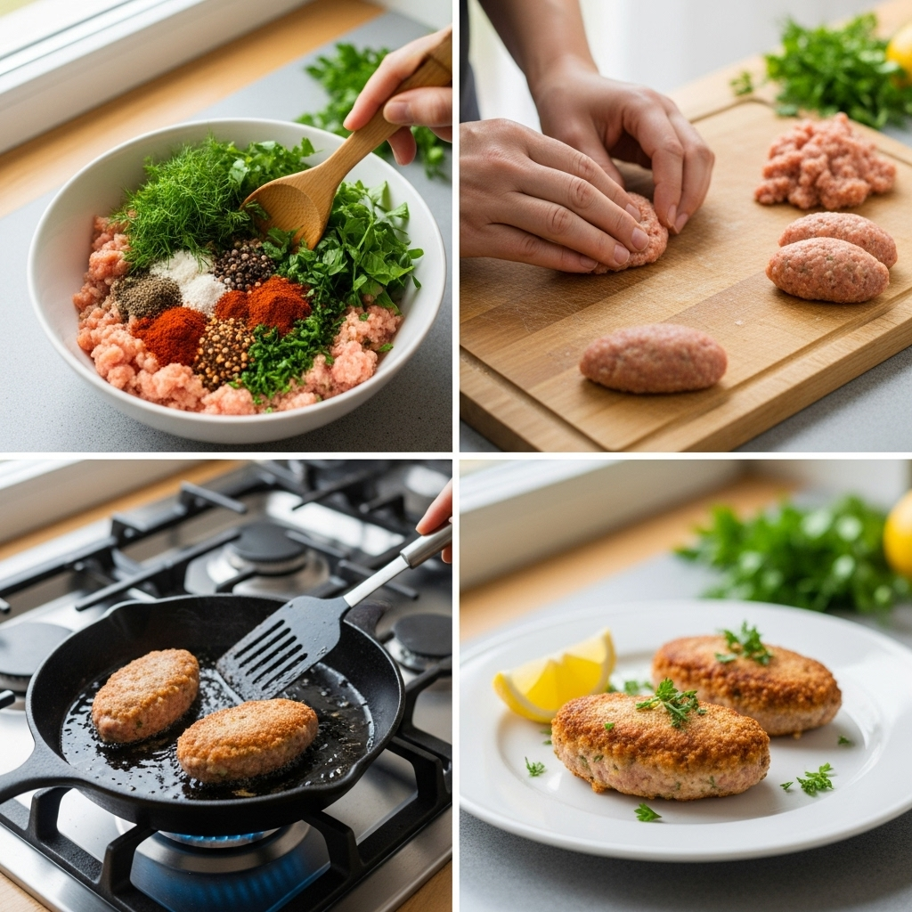 Пошаговый рецепт котлет из красной рыбы